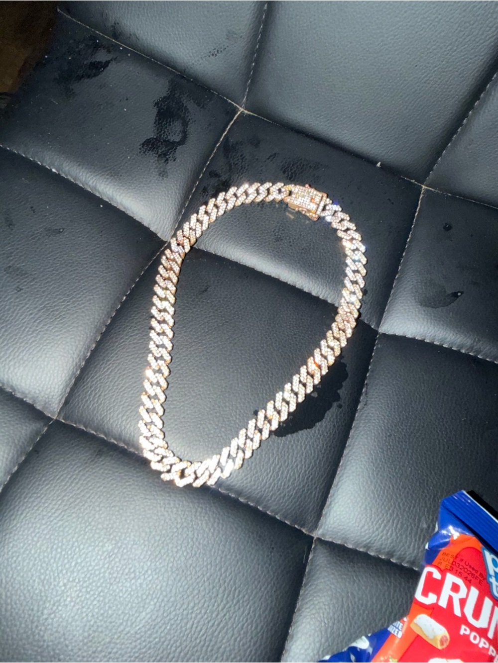 Paved Cuban Link Necklace in Rose Gold Tone - Picture 1 of 3